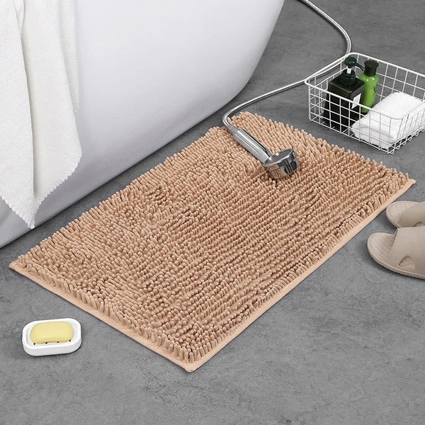 Tapis Chenille Salle de Bain Beige - Les tapis de bain