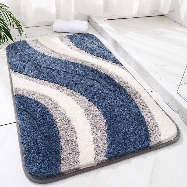 Tapis de Bain Bleu et Gris - Les tapis de bain
