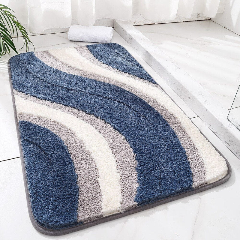 Tapis de Bain Bleu et Gris - Les tapis de bain