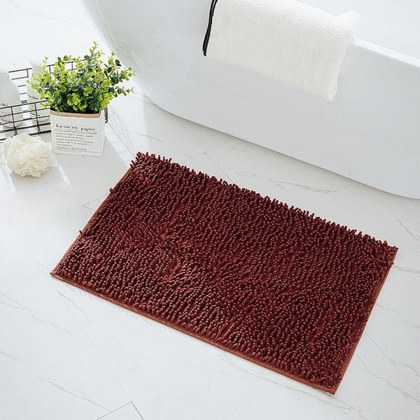 Tapis de Bain Chenille Marron - Les tapis de bain