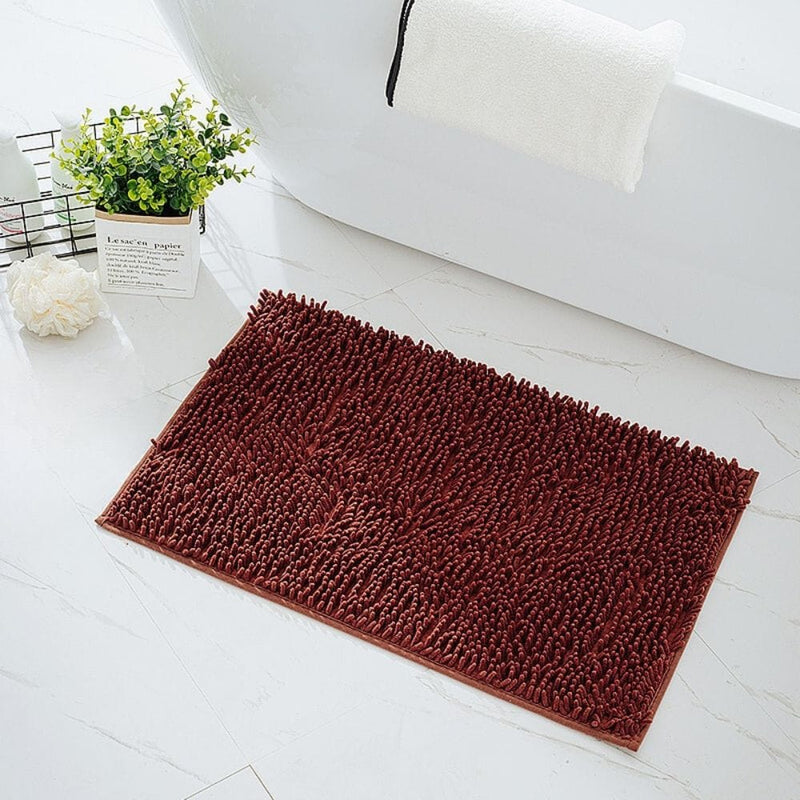 Tapis de Bain Chenille Marron - Les tapis de bain