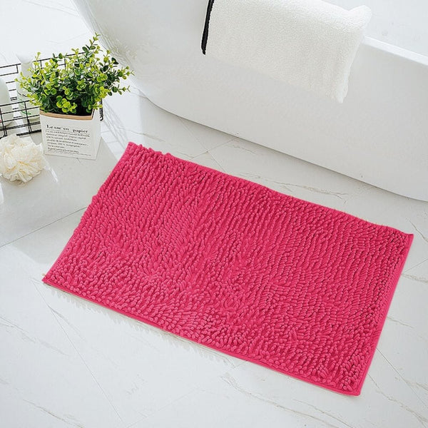 Tapis De Bain Chenille Rose Fushia - Les tapis de bain