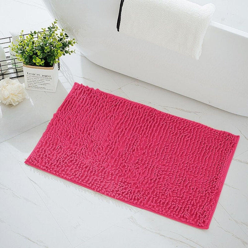Tapis De Bain Chenille Rose Fushia - Les tapis de bain