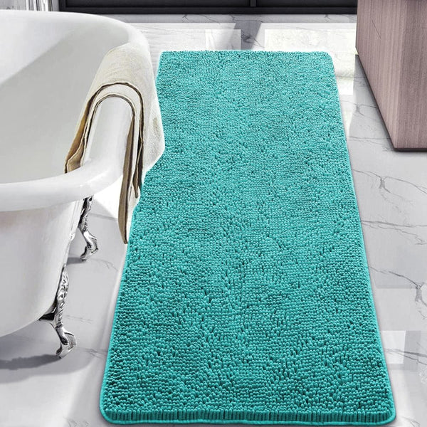 Tapis de Bain Chenille Turquoise - Les tapis de bain