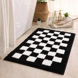 Tapis de Bain Damier Noir et Blanc - Les tapis de bain