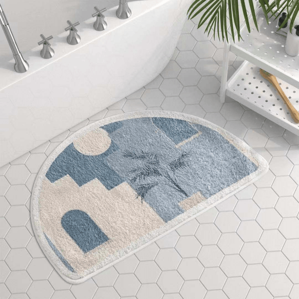 Tapis De Bain Demi Lune Bleu - Les tapis de bain