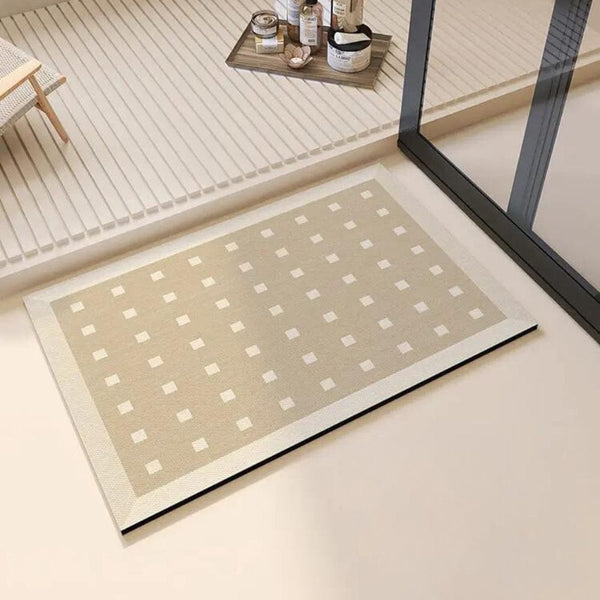 Tapis de Bain Diatomite Carreaux Beige - Les tapis de bain