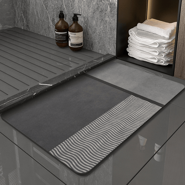 Tapis de Bain Diatomite Gris - Les tapis de bain