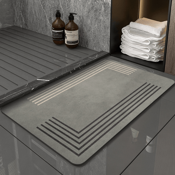 Tapis de Bain Diatomite Gris - Les tapis de bain