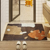 Tapis de Bain Épais Marron et Beige - Les tapis de bain