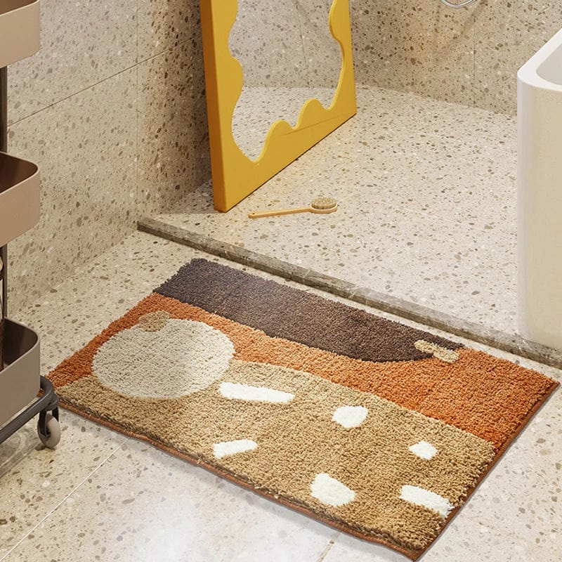 Tapis de Bain Épais Marron et Beige - Les tapis de bain