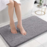 Tapis de Bain Gris Chenille Confort+ - Les tapis de bain