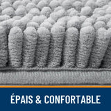 Tapis de Bain Gris Chenille Confort+ - Les tapis de bain