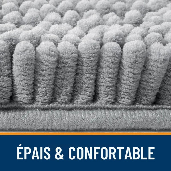 Tapis de Bain Gris Chenille Confort+ - Les tapis de bain