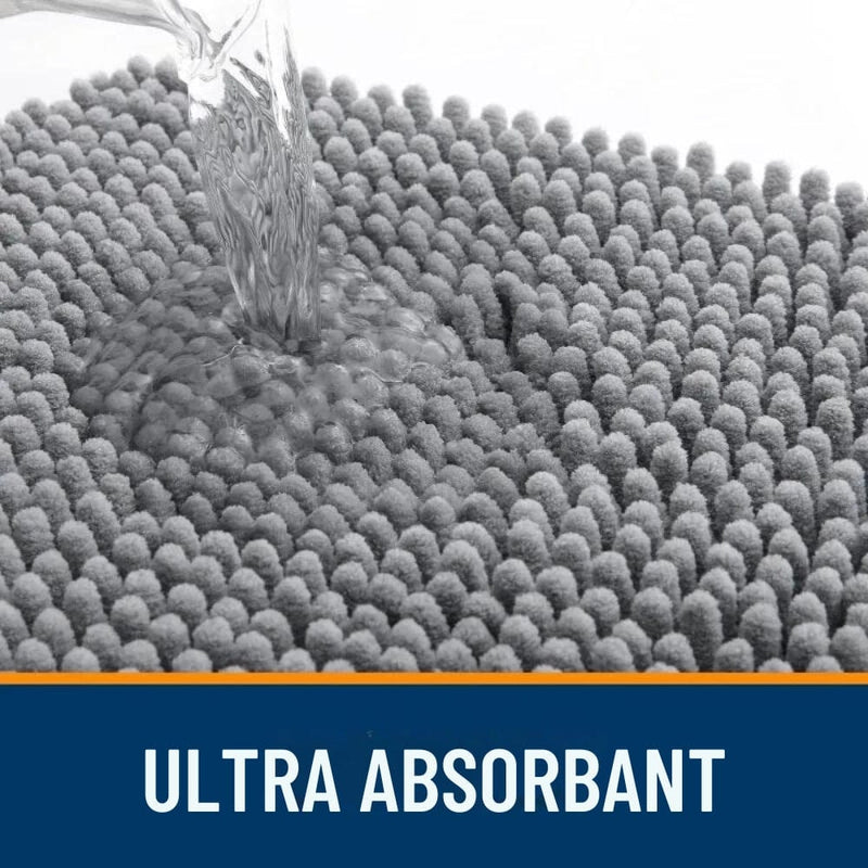 Tapis de Bain Gris Chenille Confort+ - Les tapis de bain