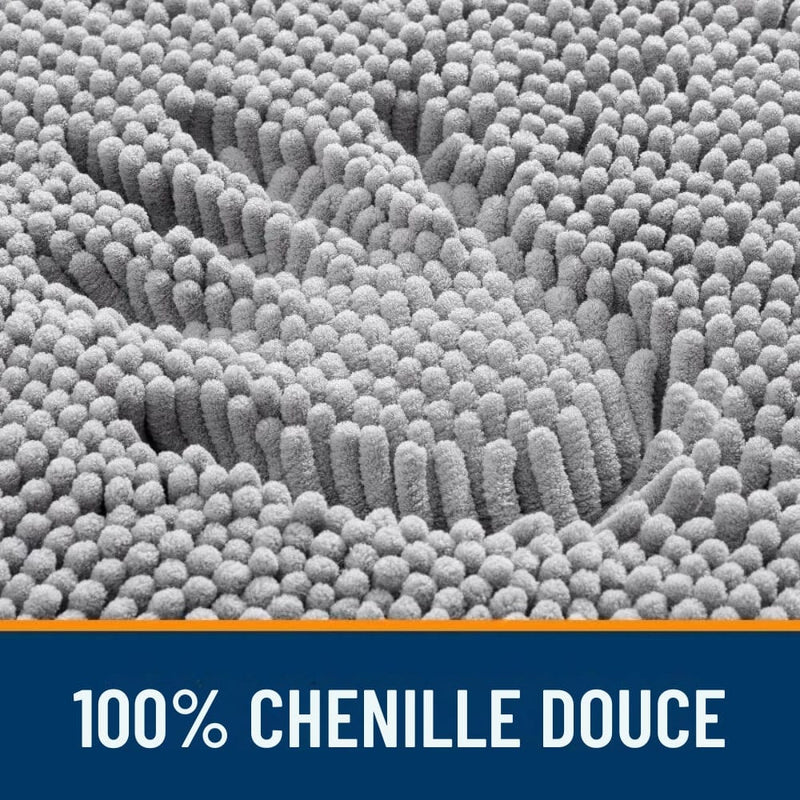 Tapis de Bain Gris Chenille Confort+ - Les tapis de bain