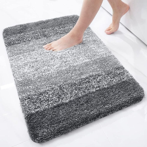 Tapis de Bain Gris et Blanc - Les tapis de bain