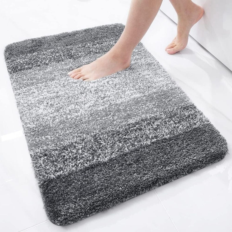 Tapis de Bain Gris et Blanc - Les tapis de bain