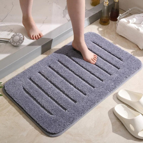 Tapis de Bain Gris Microfibre - Les tapis de bain