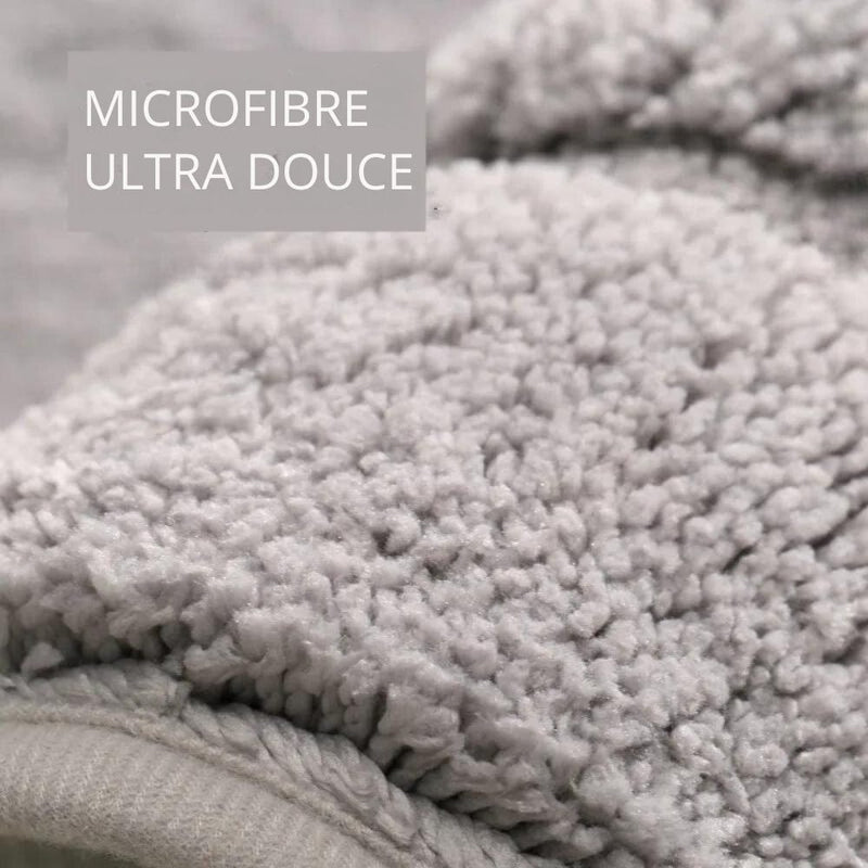Tapis de Bain Gris Microfibre - Les tapis de bain