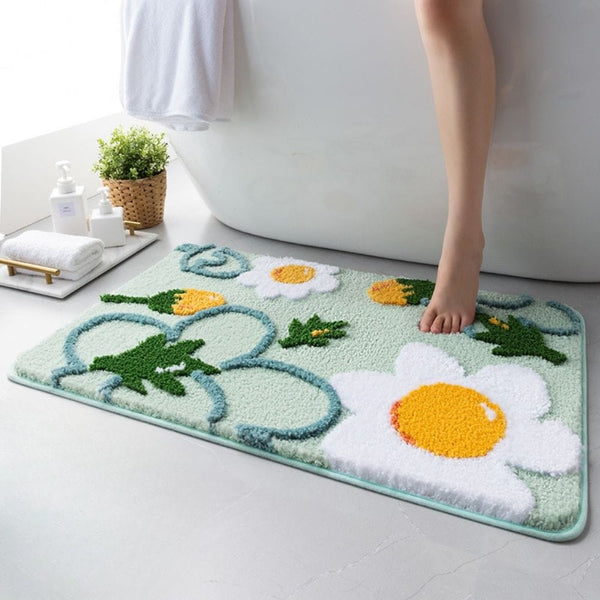 Tapis de Bain Motif Fleur - Les tapis de bain