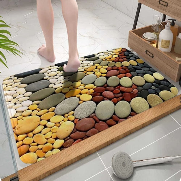 Tapis de Bain Motif Galets - Les tapis de bain