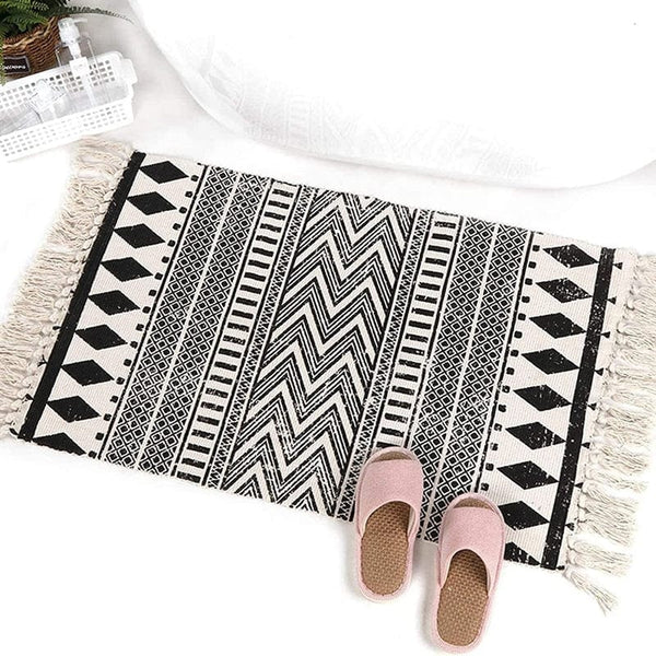 Tapis de Bain Noir à Motif - Les tapis de bain