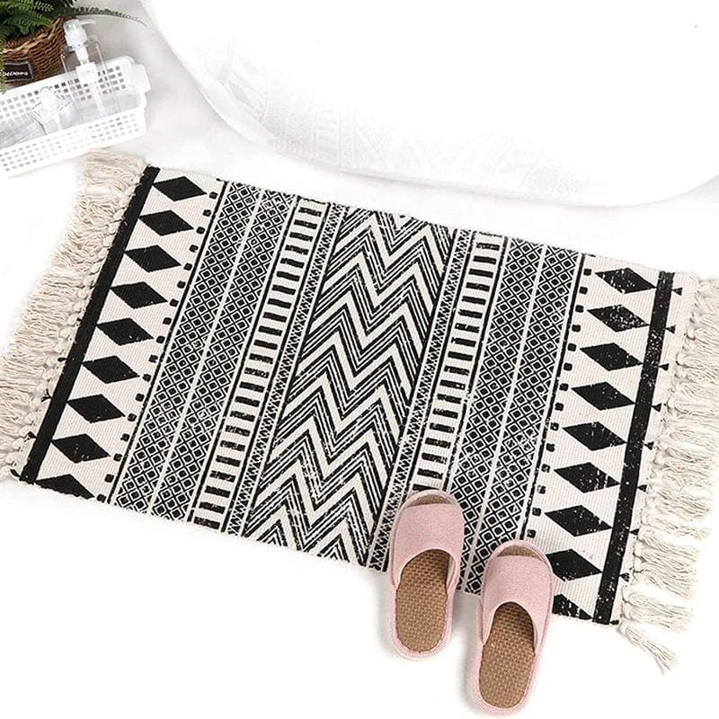 Tapis de Bain Noir à Motif - Les tapis de bain