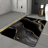 Tapis de Bain Noir et Doré - Les tapis de bain