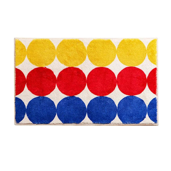 Tapis de Bain Rectangulaire avec Rond de Couleur - Les tapis de bain