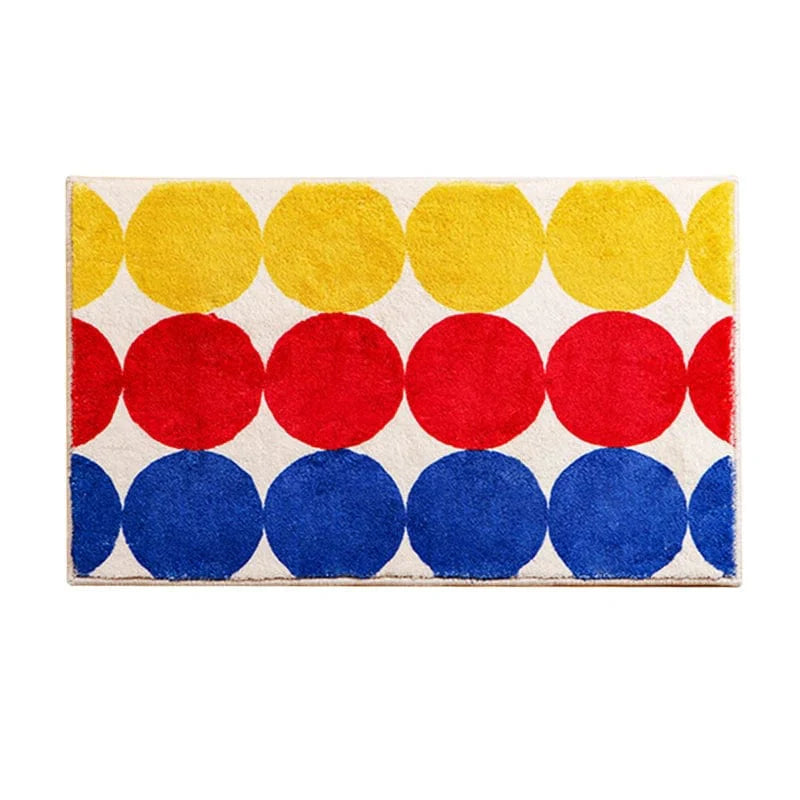 Tapis de Bain Rectangulaire avec Rond de Couleur - Les tapis de bain