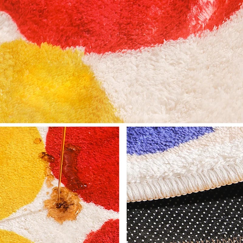 Tapis de Bain Rectangulaire avec Rond de Couleur - Les tapis de bain